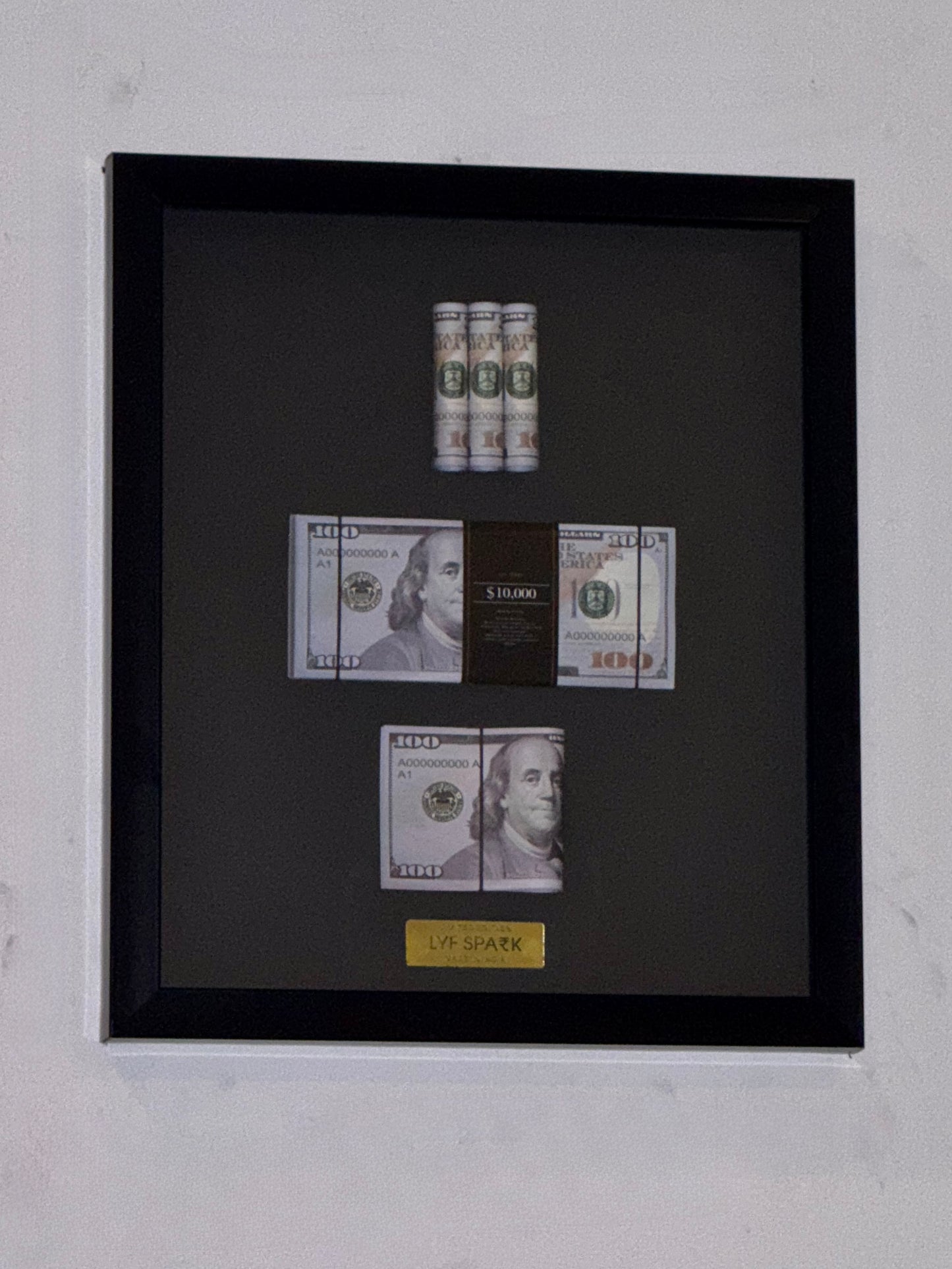 Luxury Wealth Vision Money Frame – Decorative Currency Shadow Box
