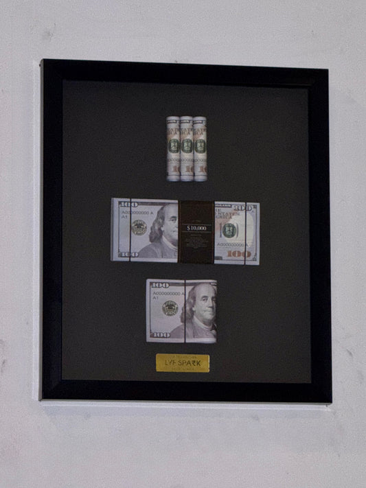 Luxury Wealth Vision Money Frame – Decorative Currency Shadow Box